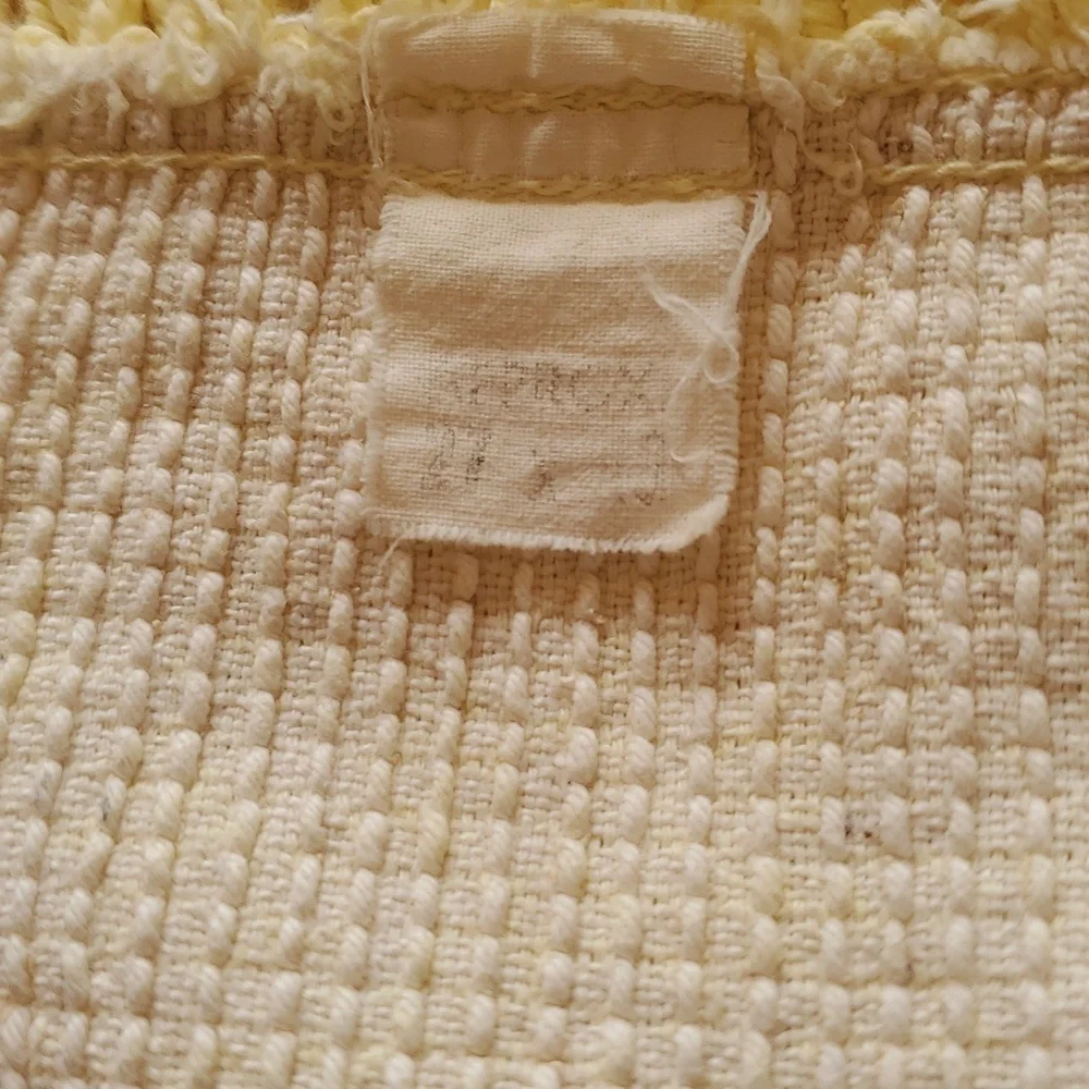Vintage Yellow Chenille Textured 27.5